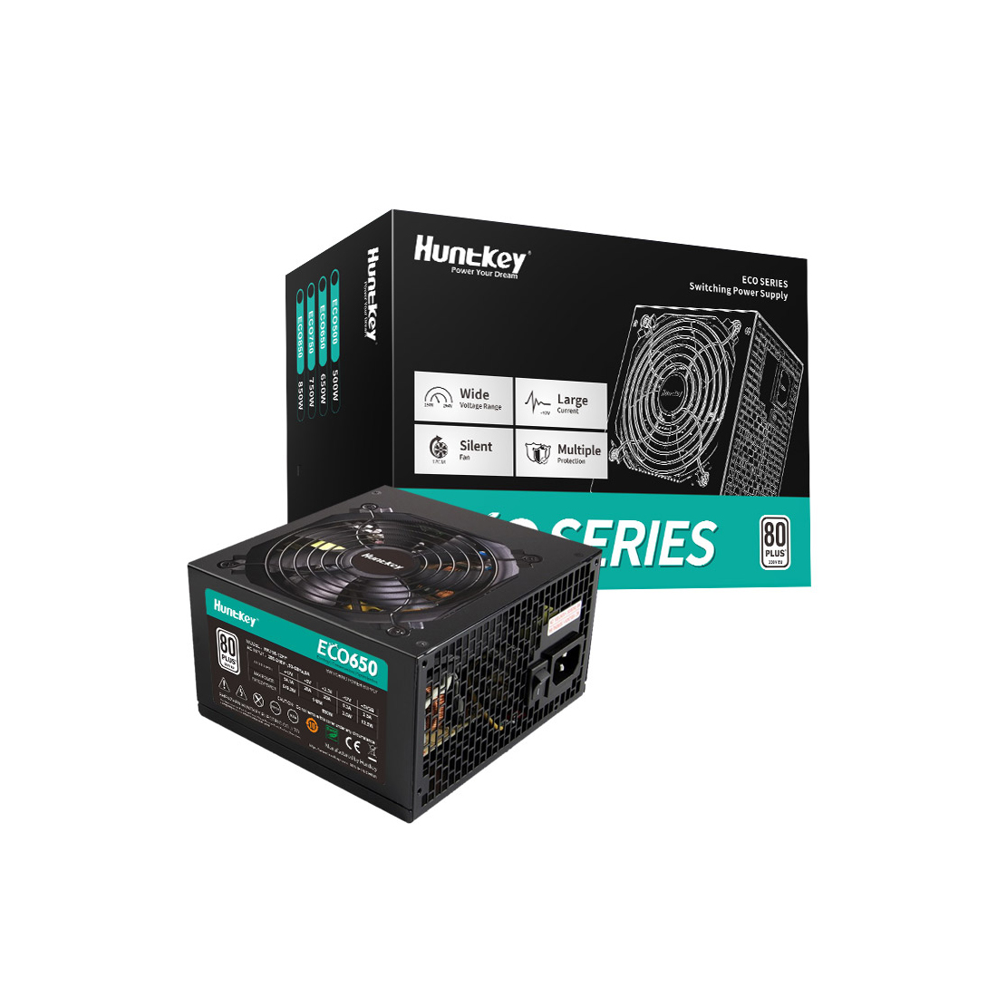 Блок питания ATX 650W Huntkey ECO650, Plus PCI-E (ECO650)