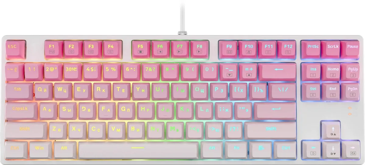 Клавиатура игровая механическая Redragon Cass розовый (71878)