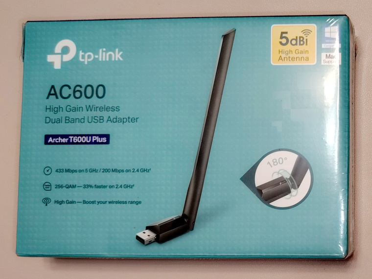 Сетевой адаптер беспроводной USB AC600 Tp-Link Archer T600U Plus (Archer T600U Plus(EU))