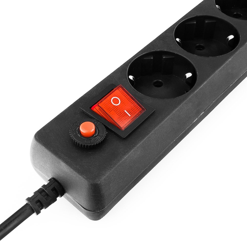 Сетевой фильтр Гарнизон, 3м, 6 розеток, black (ECL-6-B-3)