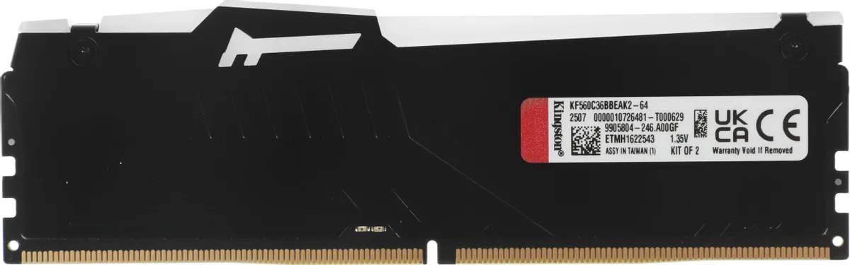 Комплект модулей памяти DIMM Kingston Fury Beast RGB DDR5 64 GB kit (2x32GB)  (KF560C36BBEAK2-64)