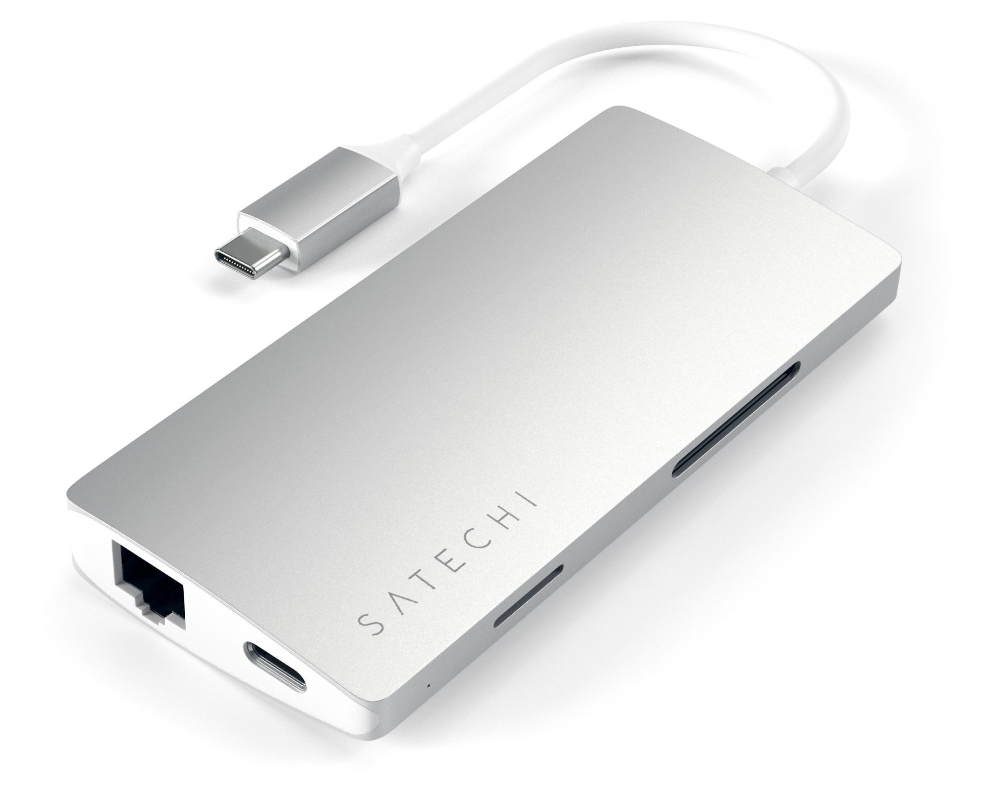 Картридер / USB-хаб Satechi Type-C Multi-Port Adapter 4K with Ethernet V2 - Silver (ST-TCMA2S)