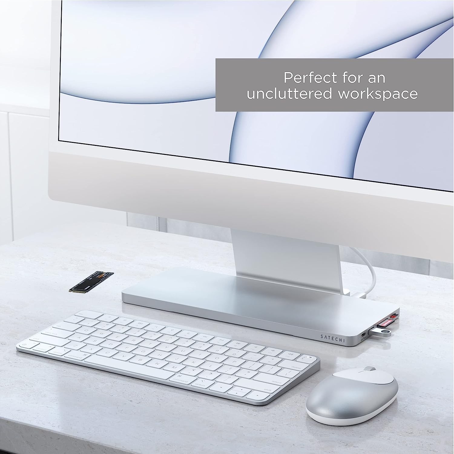 Картридер / USB-хаб Satechi Slim Dock for iMac - Silver (ST-UCISDS)