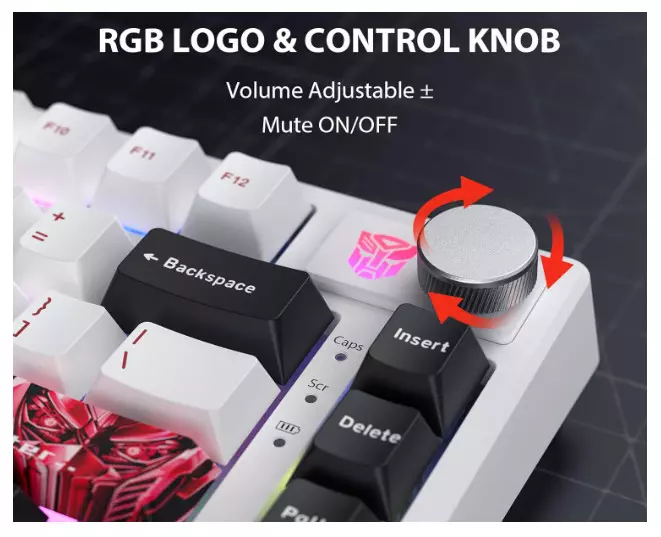 Клавиатура беспроводная Transformers TF-GK03, White (TF-GK03, White)