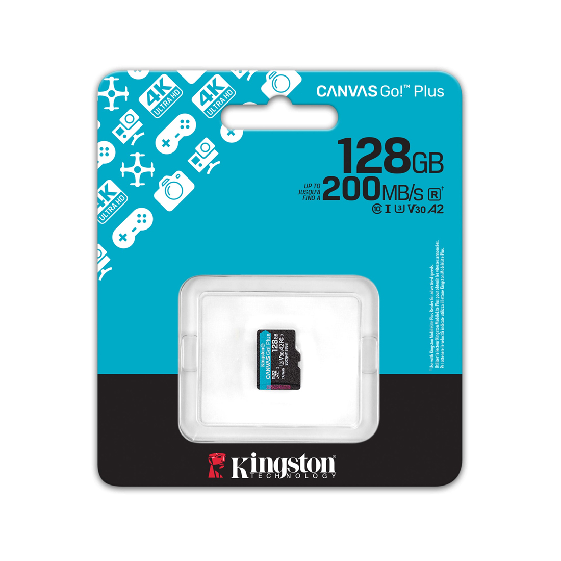 Карта памяти Kingston Canvas Go Plus A2 U3 V30 128GB (SDCG4/128GBSP)