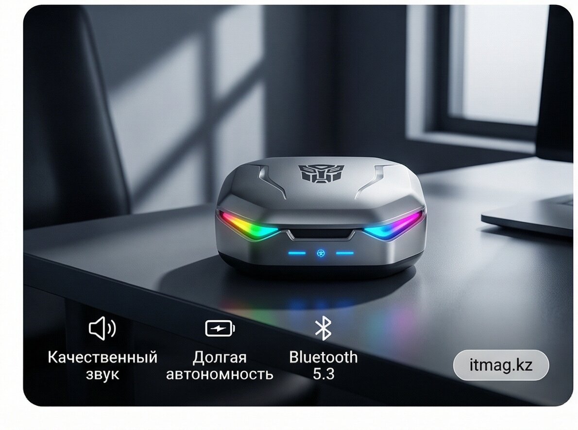 Наушники беспроводные TWS Transformers TF-T22, Gray (Silver) (TF-T22_Gray (Silver))