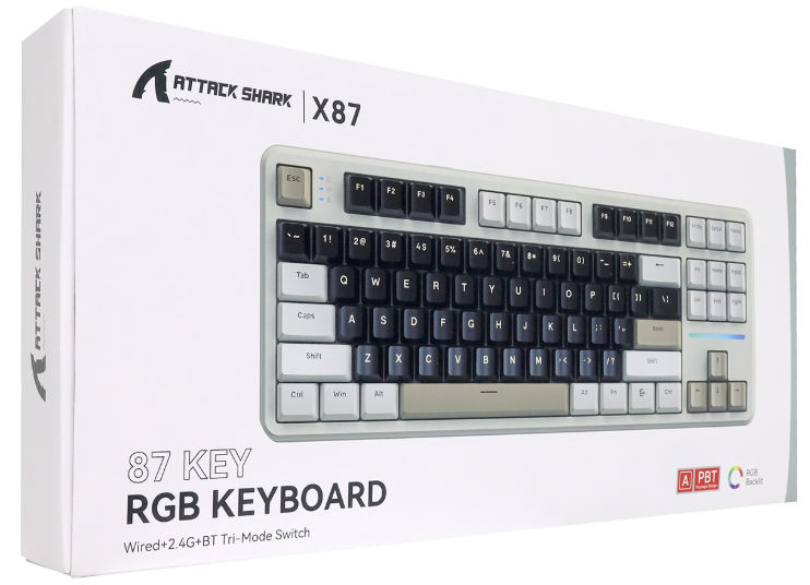 Клавиатура Attack Shark X87, Linear Blueberry switch, Twilight color (X87-TW)
