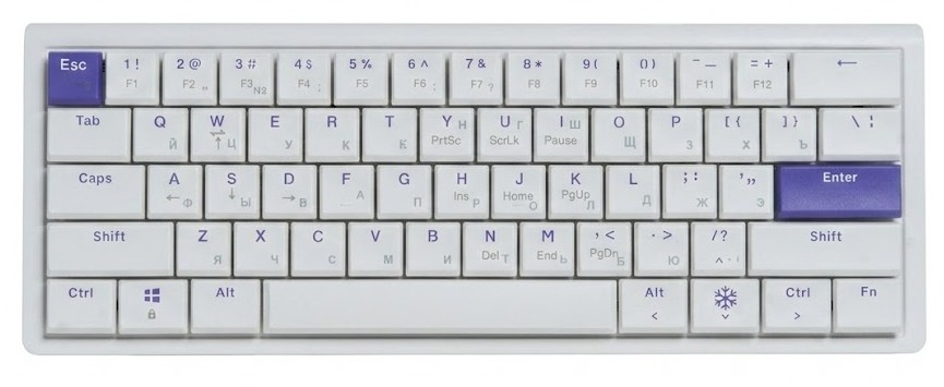 Клавиатура Ajazz NKL61, Low profile Switch - White (NKL61/Low/White)