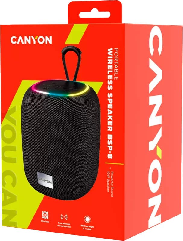 Колонка CANYON speaker BSP-8 10W Black (CNE-CBTSP8B)