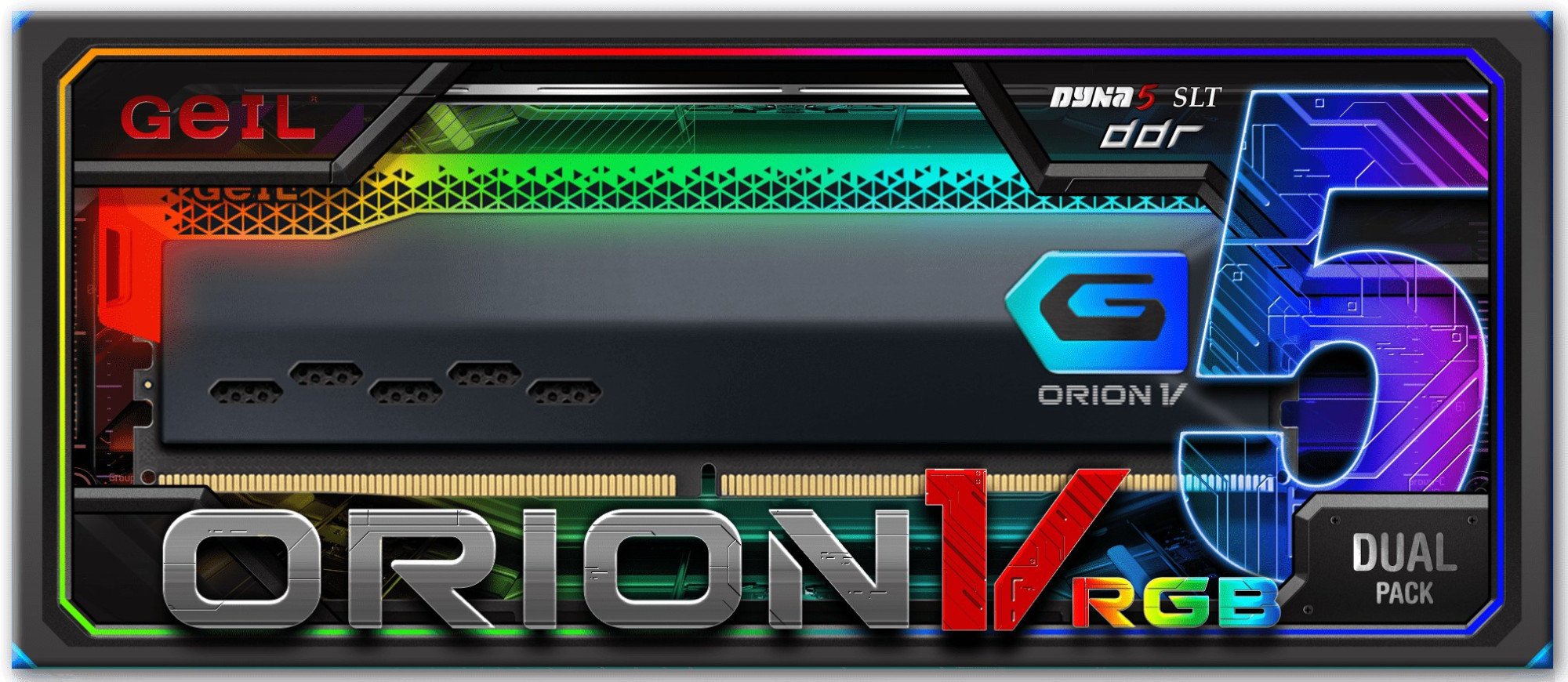 Оперативная память GEIL Orion V RGB DDR5 32GB Kit (2x16GB) 6000Mhz (GVSG532GB6000C38BDC)