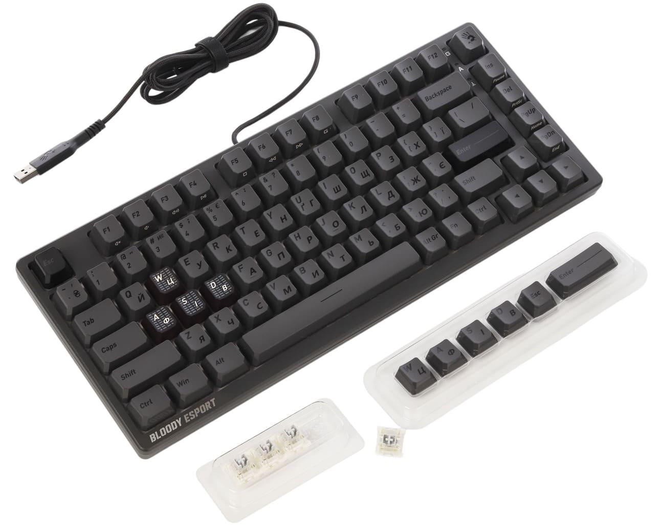 Клавиатура A4Tech Bloody MS76, MS Magnetic Switch - Iron Grey (MS76 IRON GREY)