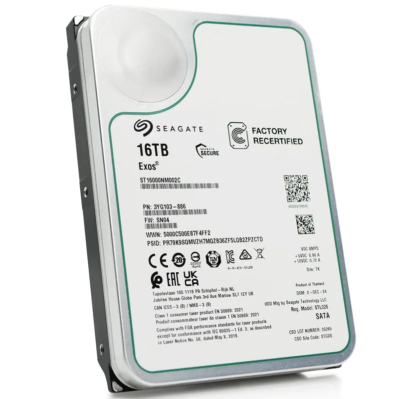 Корпоративный жесткий диск 16Tb Seagate EXOS X16 SATA3 3.5" (ST16000NM002C)