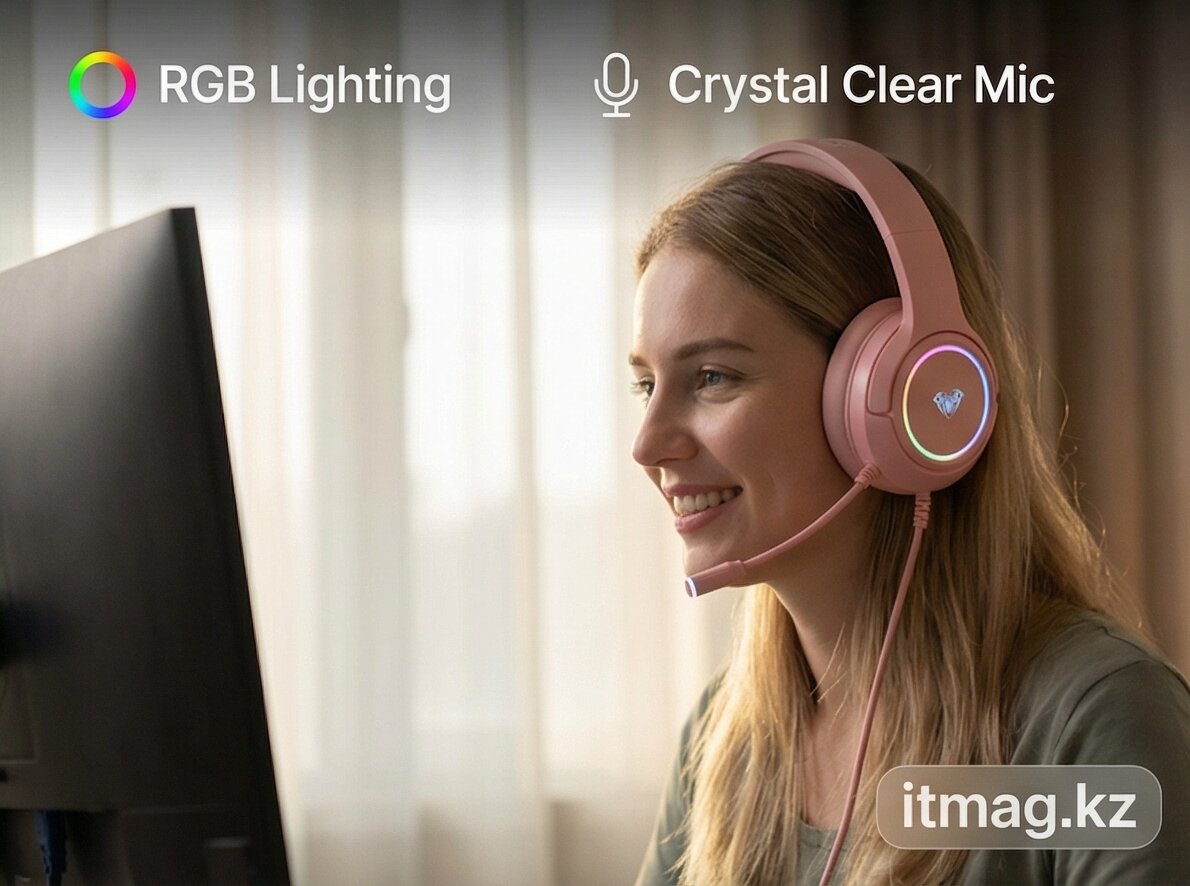 Наушники с микрофоном AULA G7 Pro Pink, sound effect (G7 Pro Pink)