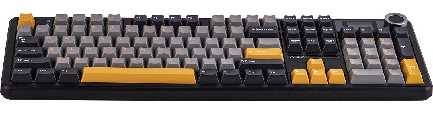Клавиатура AULA F108 Pro Gray, Reaper switch (F108 Pro Gray+Yellow)