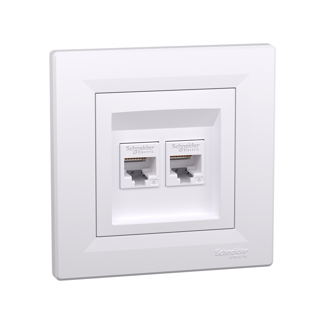 Розетка двойная компьютерная SE EPH4800121 Asfora RJ45 кат. 6 в сборе белый (EPH4800121)