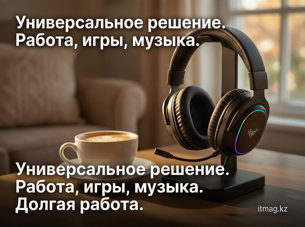 Наушники с микрофоном AULA G7 Black, 1000mAh, RGB (G7 Black)