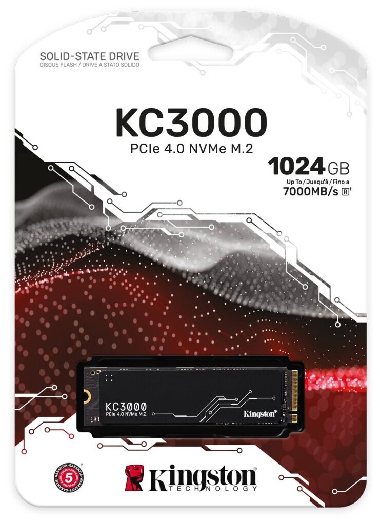 Твердотельный накопитель SSD 1024GB Kingston SKC3000S/1024G PCIe 4.0 NVMe M2 (SKC3000S/1024G)
