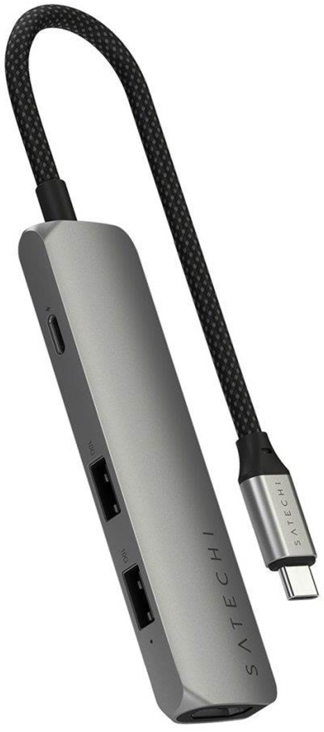 USB-хаб Satechi 4-in-1 USB-C Slim Multiport Adapter 4K - Space Grey (ST-P4SM)
