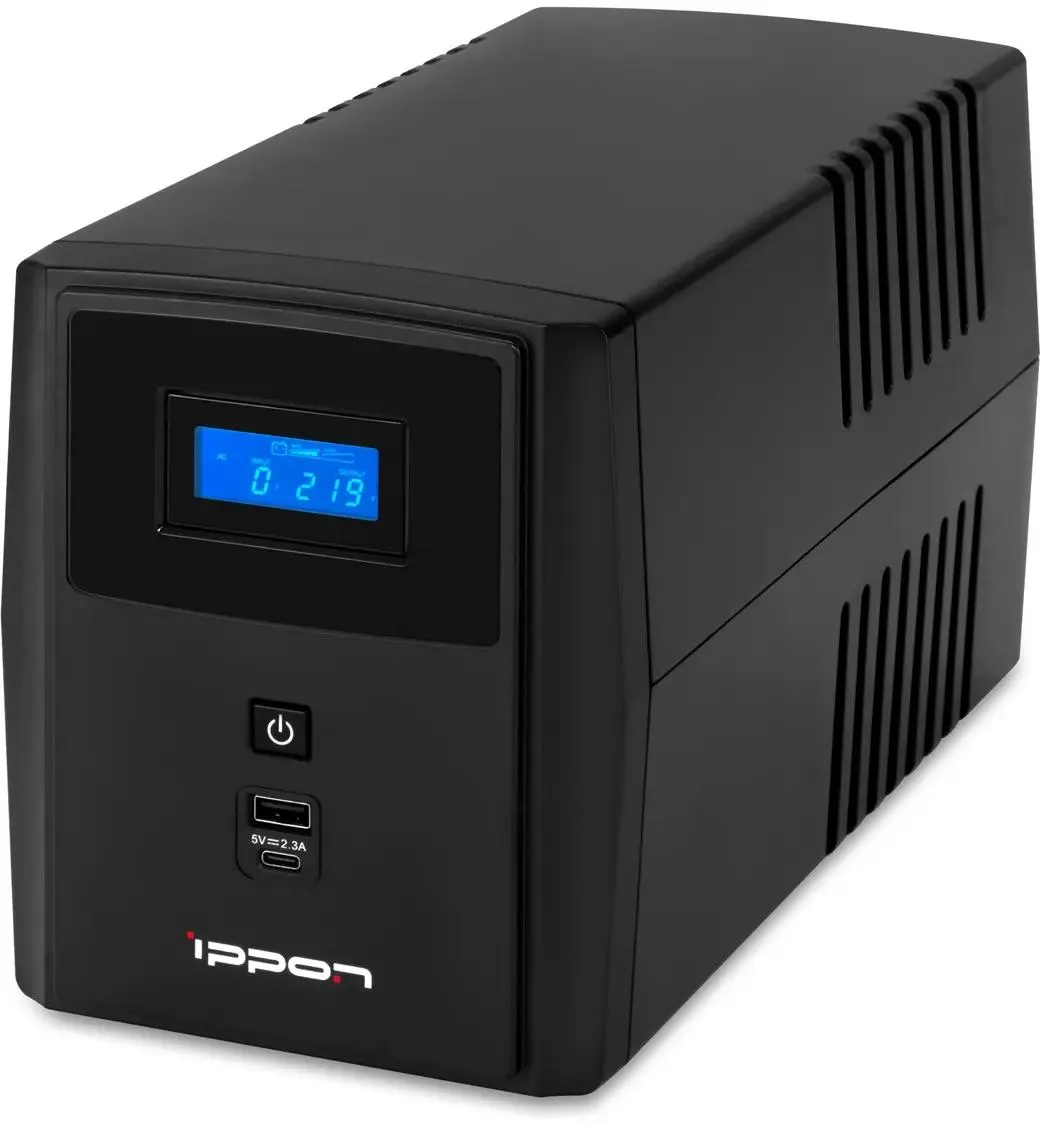 Источник бесперебойного питания Ippon Smart Power Pro II 2200, 1600VA, 1200Вт, управление по USB/RS-232, RJ-45, LCD (1005590)