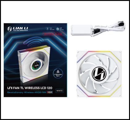 Вентилятор для корпуса Lian Li Uni Fan TL Wireless LCD 120 ARGB Reverse Blade, White (12RTLLCD1W1W)