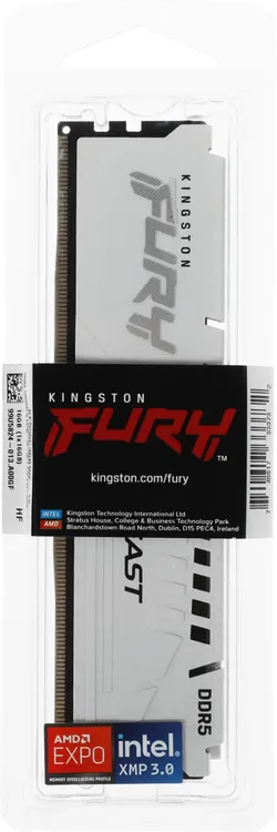 Оперативная память Kingston FURY Beast EXPO DDR5 16GB 5600MT/s, White (KF556C36BWE-16)
