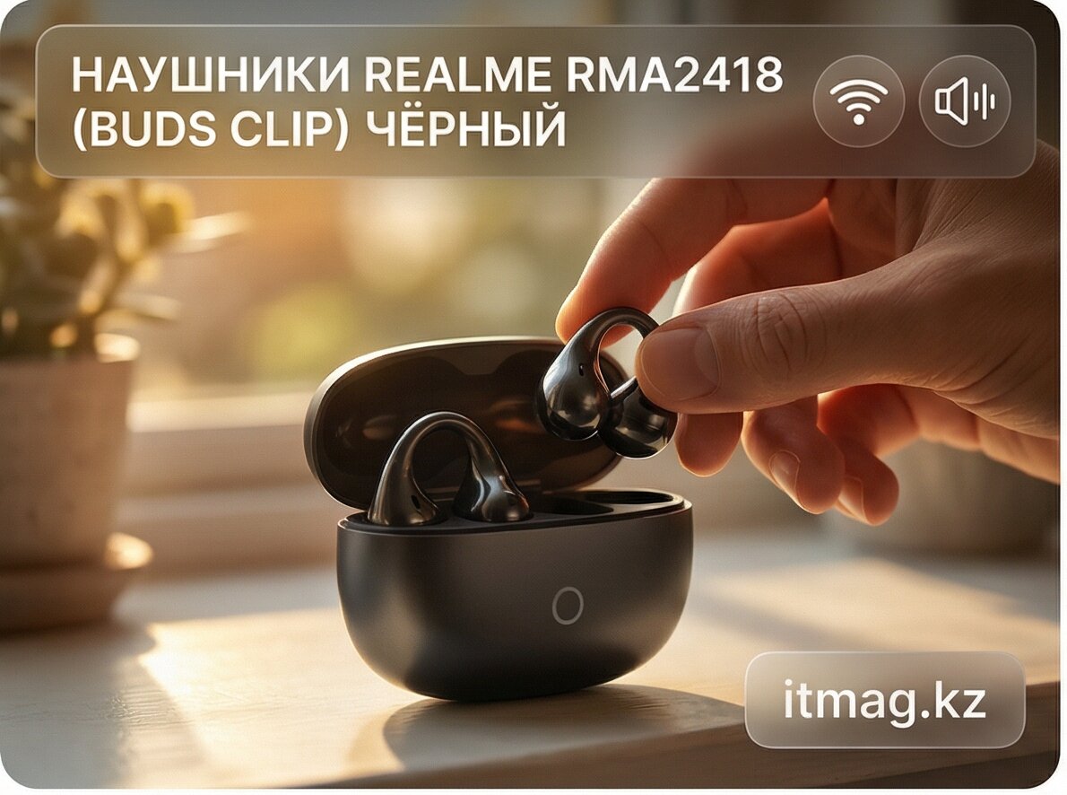 НАУШНИКИ REALME RMA2418 BUDS CLIP ЧЁРНЫЙ (6941764477667)