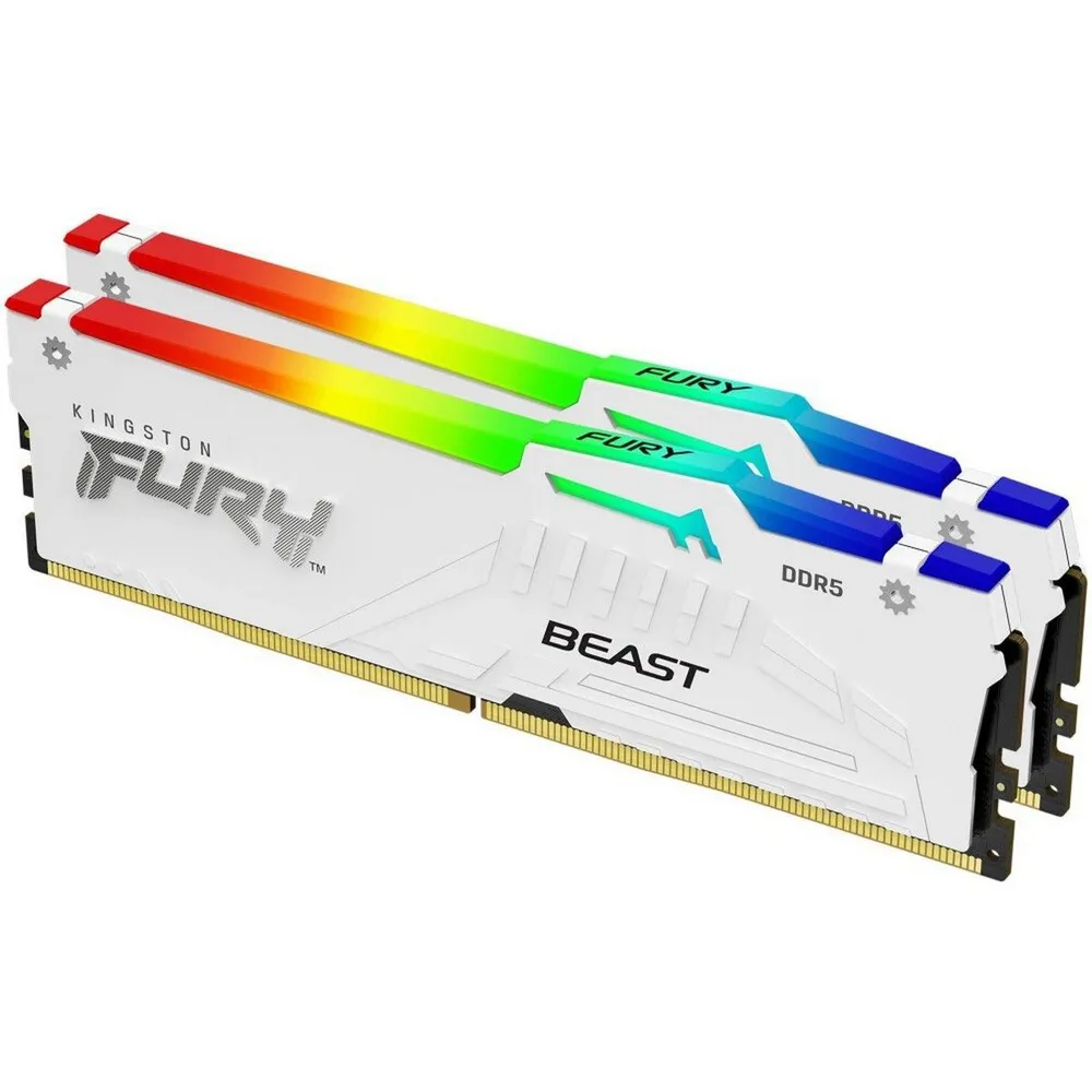 Комплект оперативной памяти Kingston Fury Beast White RGB EXPO DDR5 DIMM 32Gb KIT (2x16Gb) 6000MHz (KF560C36BWE2AK2-32)
