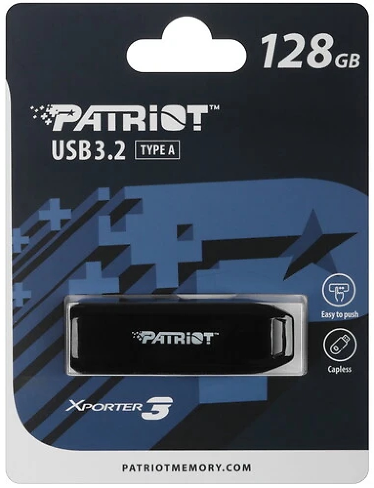 USB флеш-накопитель 128GB Patriot Xporter 3, USB 3.2, black (PSF128GX3B3U)