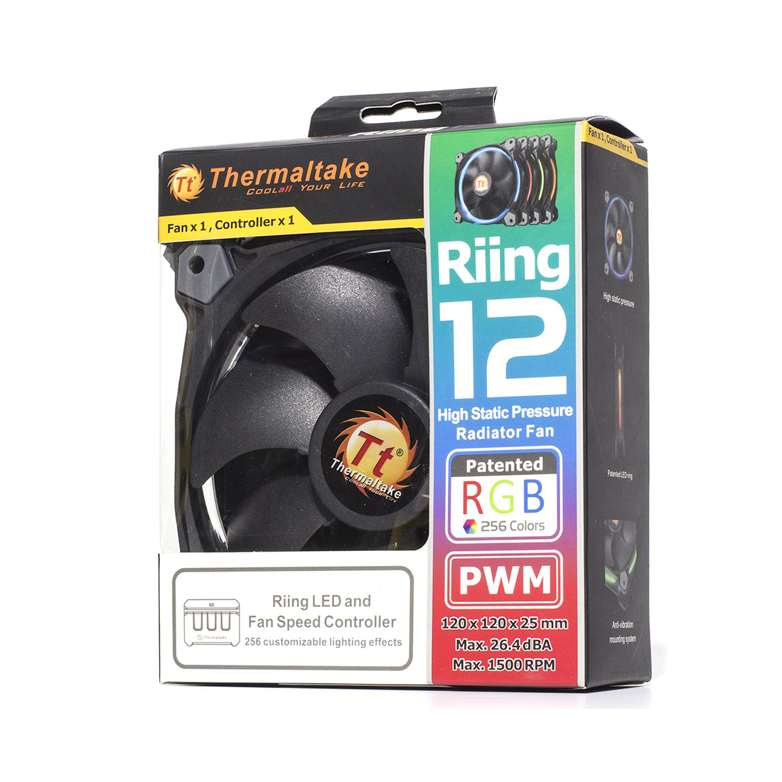 Кулер для компьютерного корпуса Thermaltake Riing 12 LED RGB Switch (CL-F042-PL12SW-A)