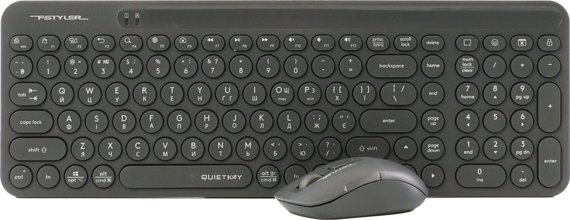 Клавиатура+мышь беспроводная A4tech Fstyler FG3300 Air2, Grey (FG3300 Air2 Grey)