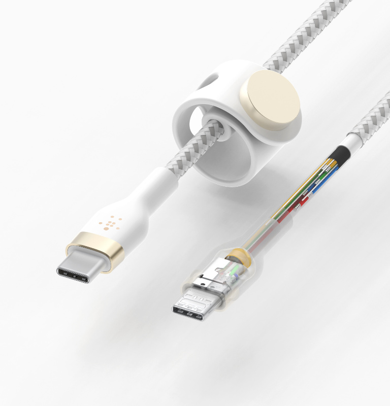 BELKIN  USB-C to USB-C 2.0 Braided silicone, 3M, White (CAB011BT3MWH)