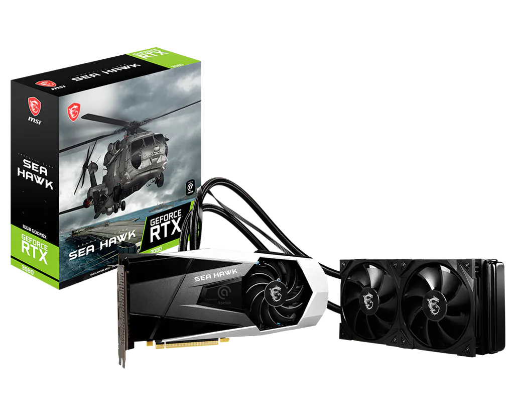 Видеокарта MSI GeForce RTX 3080 SEA HAWK X 10G LHR (RTX 3080 SEA HAWK X 10G LHR)