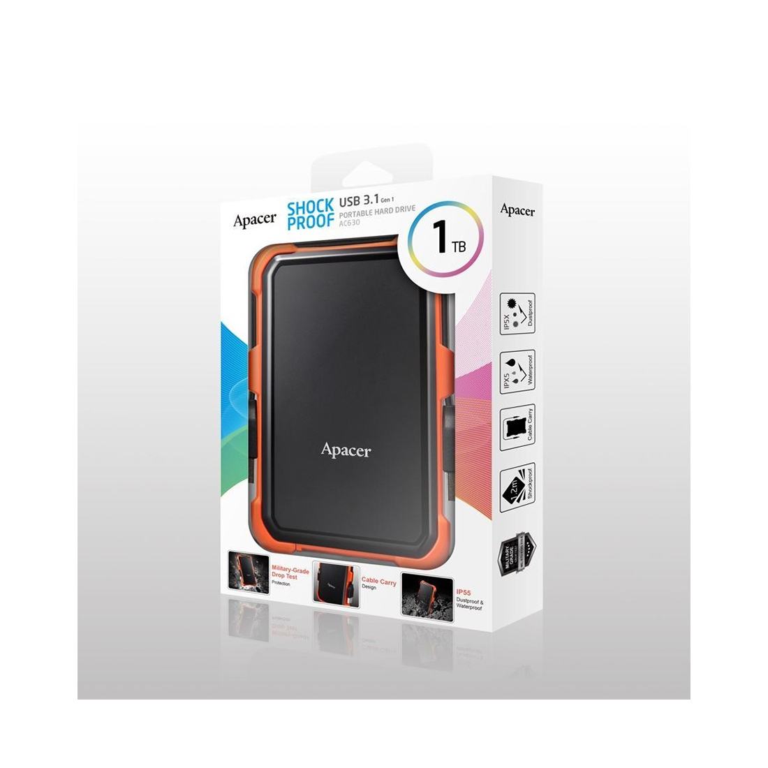 Внешний жёсткий диск Apacer 1TB 2.5" AC630 Оранжевый (AP1TBAC630T-1)