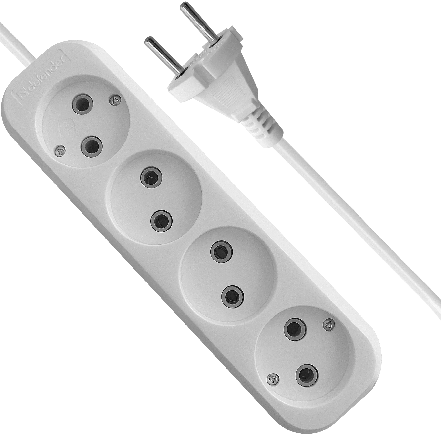 Удлинитель без заземления Defender B240 10 А, 5 м, 4 розетки, белый (99281) Удлинитель без заземления Defender B240 10 А, 5 м, 4 розетки, белый (99281)