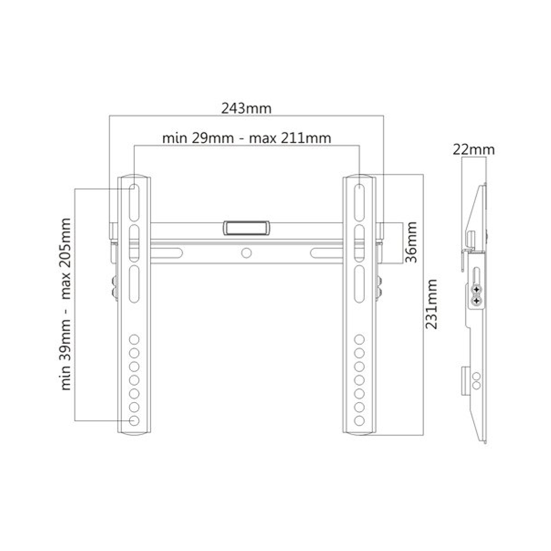 Кронштейн Brateck LP43-22 для ТВ и мониторов, 23"-42" (LP43-22)
