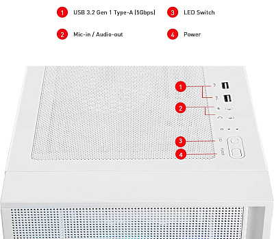 Компьютерный корпус MSI MAG FORGE 320R AIRFLOW (MAG FORGE 320R AIRFLOW WHITE)