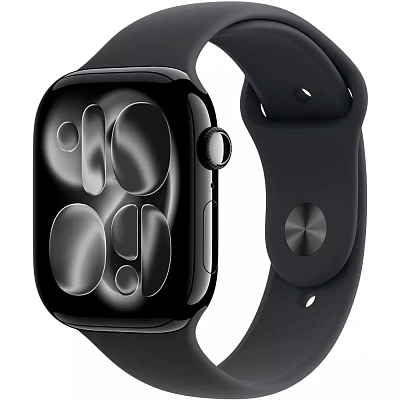 Смарт часы Apple Watch Series 11 GPS 46mm Jet Black Aluminium Case with Black Sport Band - M/L (MEUX4RK/A)