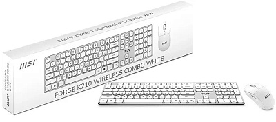 Комплект Клавиатура + Мышь MSI Forge K210 Wireless Combo, Белый (FORGE K210 W COMBO WHITE RU)