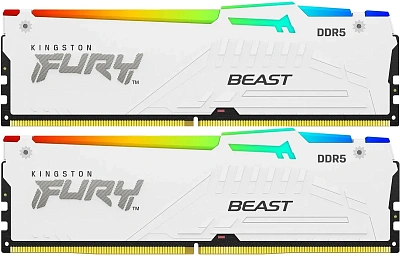 Оперативная память Kingston FURY Beast White RGB 32GB Kit (2x16) DDR5 6000MHz EXPO (KF560C30BWEAK2-32)