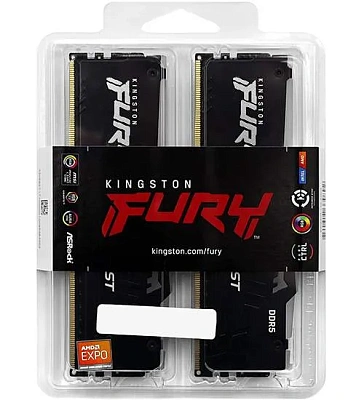 Оперативная память Kingston Fury Beast RGB (AMD), DDR5 32 GB kit (2x16GB) 6000MHz (KF560C30BBEAK2-32) ( KF560C30BBEAK2-32)