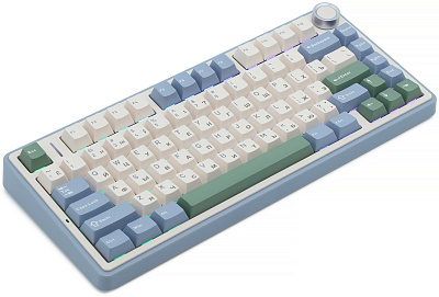 Клавиатура AULA F75, Gray Wood V3 (F75 Light Purple+Beige+Light Green)