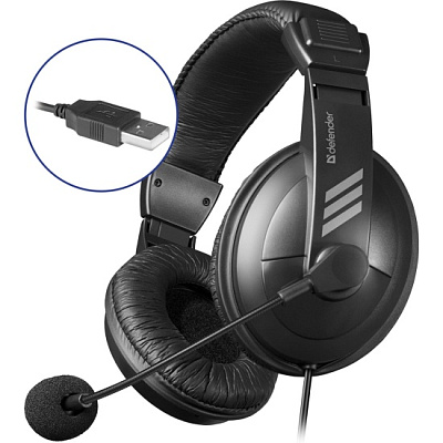 Гарнитура Defender Gryphon 750U, 1.8m, Black (63752)