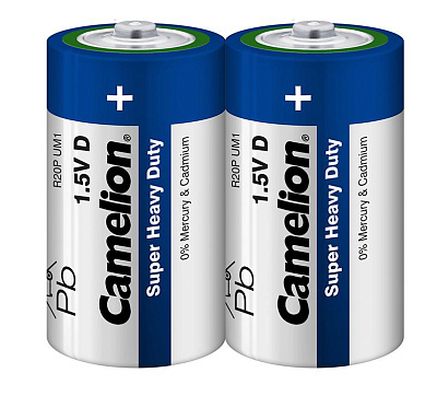 Батарейка CAMELION Super Heavy Duty R20P-SP2B 2 шт. в плёнке (R20P-SP2B)