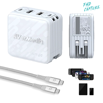 Карта видеозахвата зарядный блок+передача данных  AverMedia Elite GO, white GC313Pro (61GC313PR0A5)