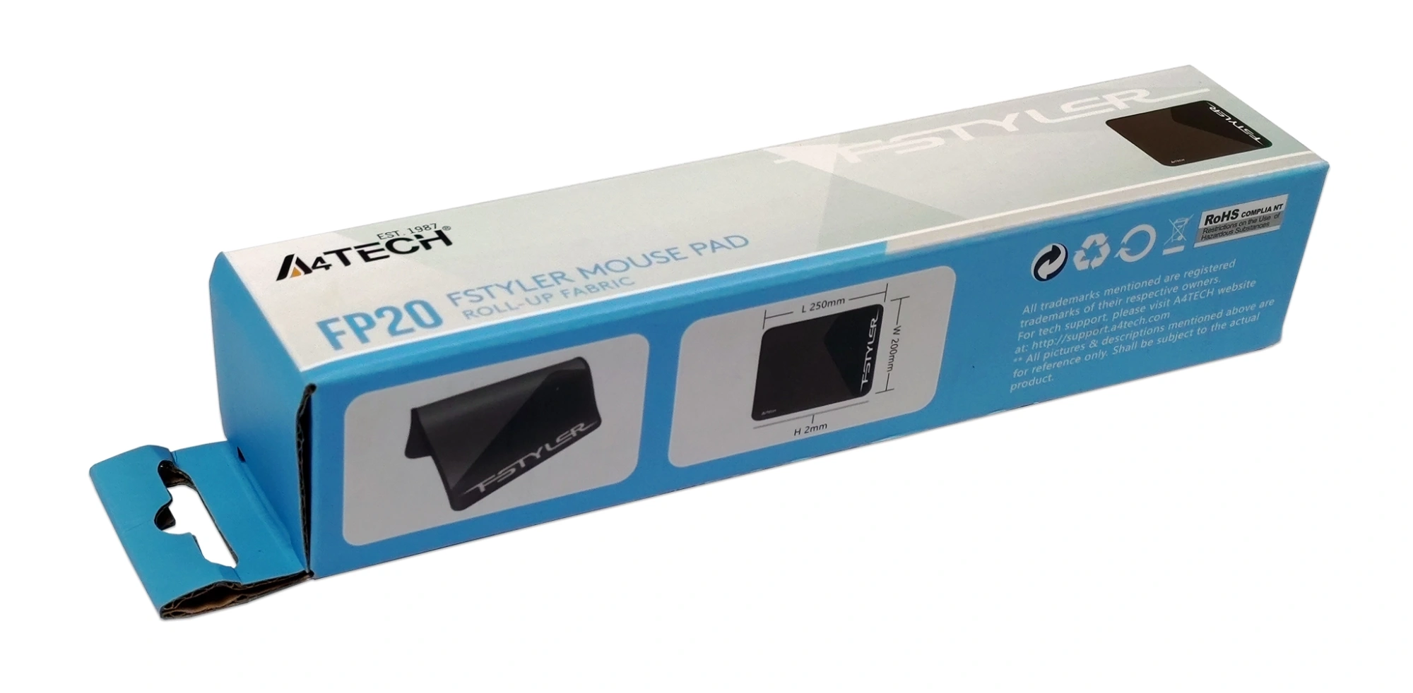 Коврик для мыши A4Tech Fstyler FP20, 25х20 см, Black (FP20/BLACK)