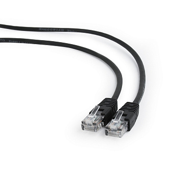 Патч-корд UTP Cablexpert PP12-3M/BK 5e, 3м, литой, многожильный (чёрный) (PP12-3M/BK)