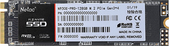 Твердотельный накопитель SSD 128Gb, M.2 2280, Netac N930E Pro, NVMe, PCIe 3x4, 970R/650W (NT01N930E-128G-E4X)