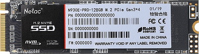 Твердотельный накопитель SSD 128Gb, M.2 2280, Netac N930E Pro, NVMe, PCIe 3x4, 970R/650W (NT01N930E-128G-E4X)