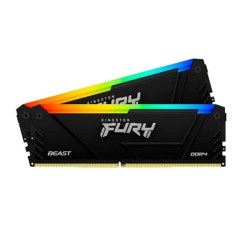 Оперативная память Kingston 32GB 3600MT/s DDR4 CL18 DIMM (Kit of 2) FURY Beast RGB (KF436C18BB2AK2/32)