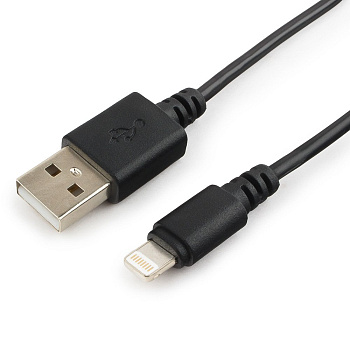 Кабель USB Cablexpert CC-USB-AP2MBP AM/Lightning, для iPhone5/6/7/8/X, IPod, IPad, 1м, черный, пакет (CC-USB-AP2MBP)